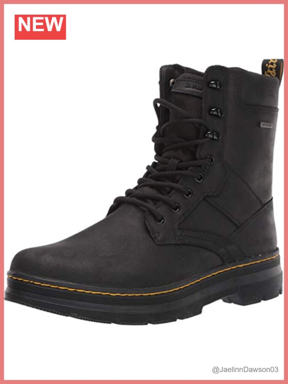 Waterproof Leather Ankle Boot Lace-Up Work Boot Round Toe Block Heel